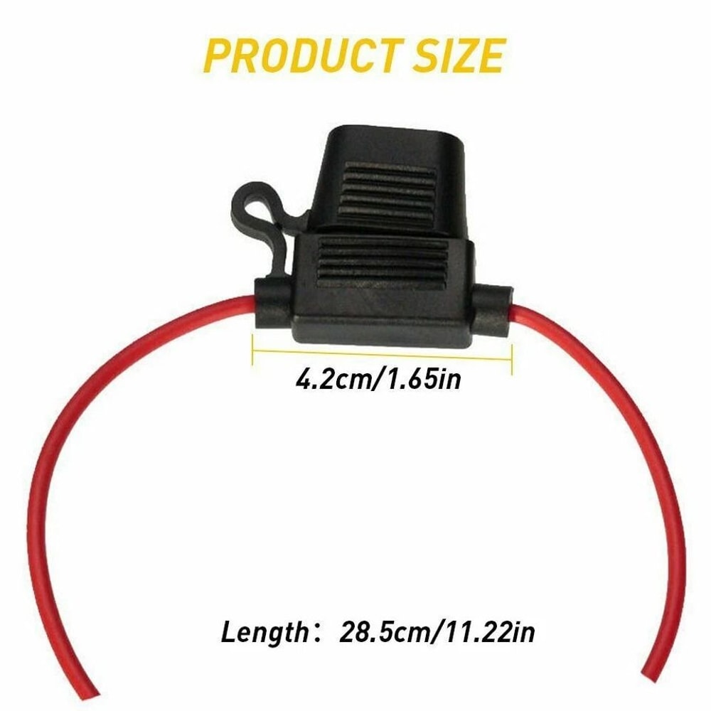 Gauge Inline ATCATO Fuse Holder With AMP Blade Fuse Cover 5