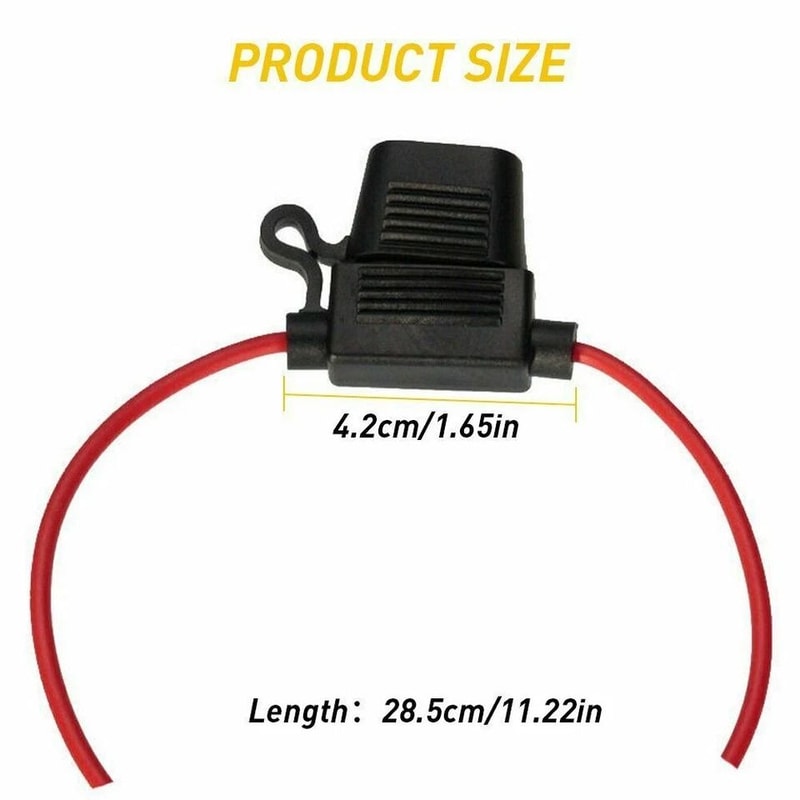 Gauge Inline ATCATO Fuse Holder With AMP Blade Fuse Cover 5