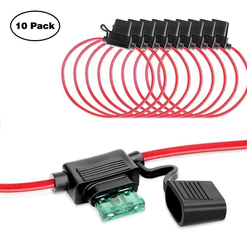 Gauge Inline ATCATO Fuse Holder With AMP Blade Fuse Cover 8