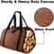 Heavy Duty Waxed Canvas Firewood Log Carrier Tote For Fireplace 3
