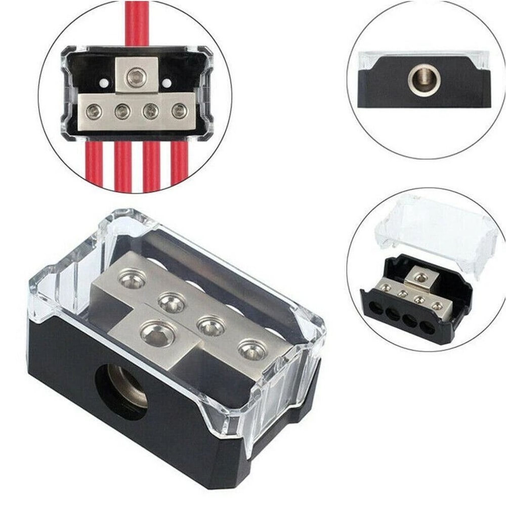 Power Ground Amp Distribution Block Gauge Input Gauge Output Durable For Automotive Audio Systems 3