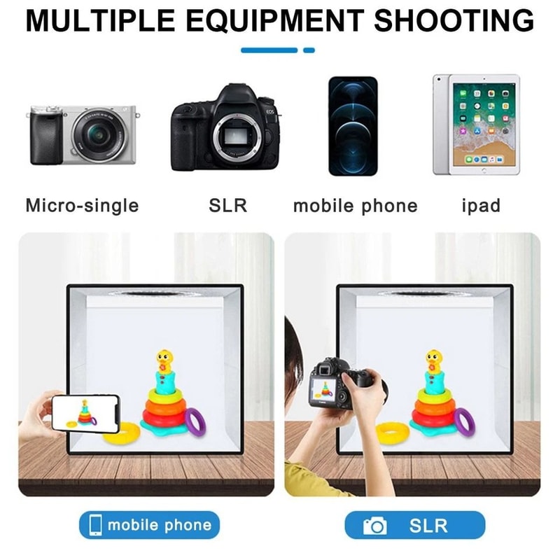 Large LED Light Box Photo Tent Dimmable Photography Studio Lighting Kit For Professional Shoots 6