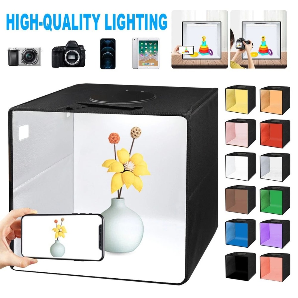Large LED Light Box Photo Tent Dimmable Photography Studio Lighting Kit For Professional Shoots 9