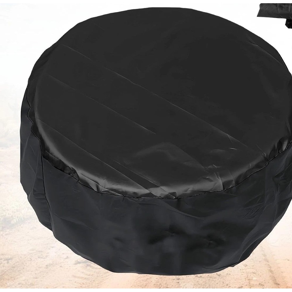 Durable Black DIY Spare Tire Cover For Trailer Wheels Protects Against Sun Rain 0