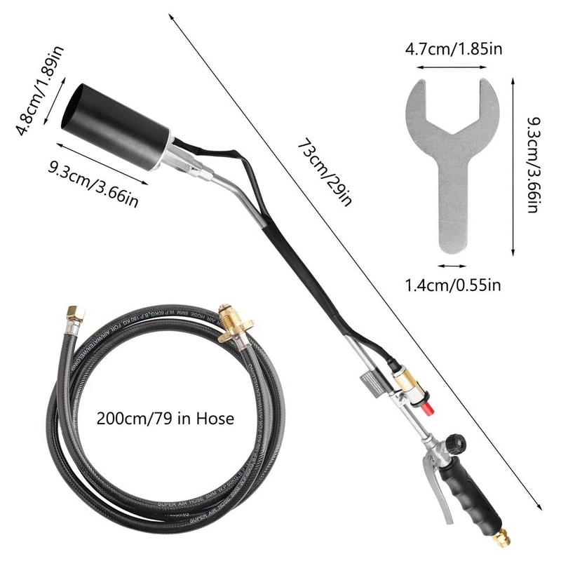 Portable Propane Torch Weed Burner HighTemperature Ice Snow Melter Outdoor Flame Thrower With Hose 2