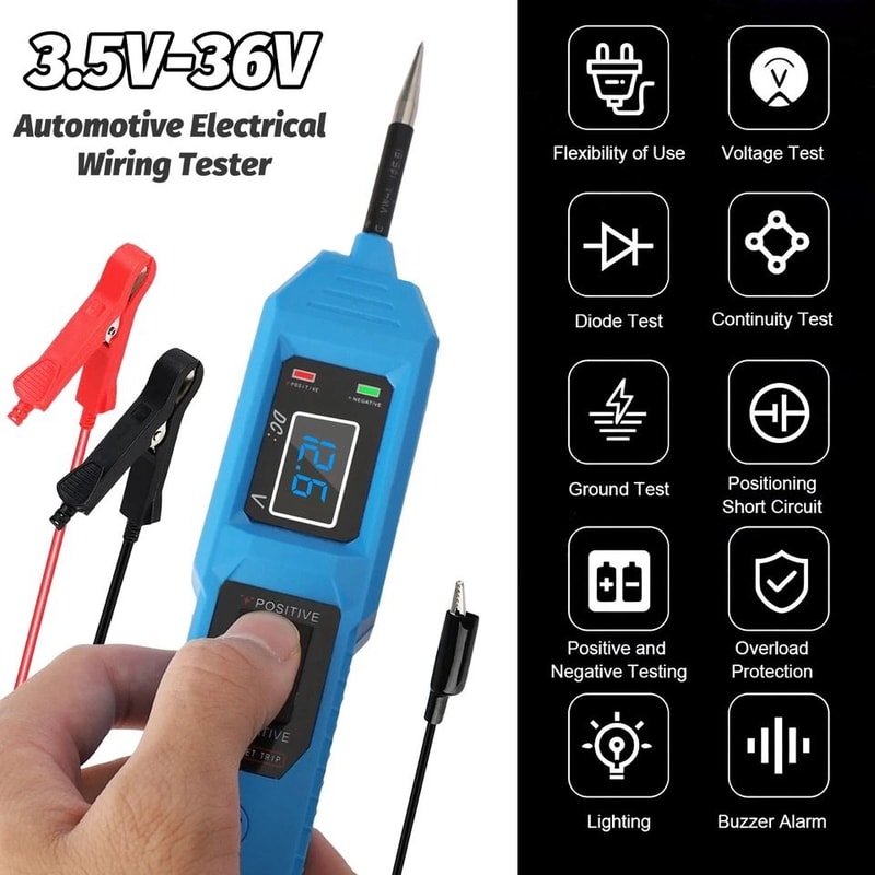 Digital Automotive Electrical Tester Probe Circuit Test Tool For Car Power And Battery 4