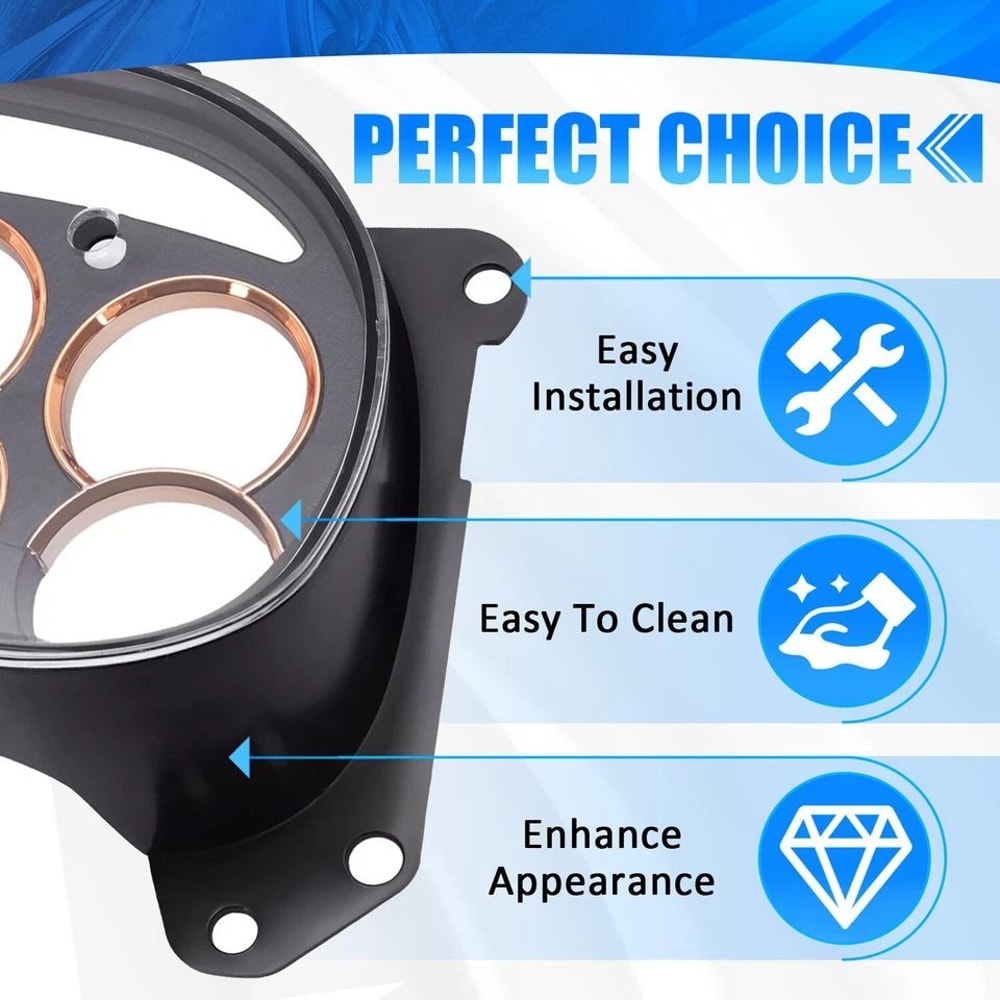 GM Gauge Cluster Lens Cover With Gold Trim Rings For Chevy Silverado And GMC Sierra Instrument Clus 2