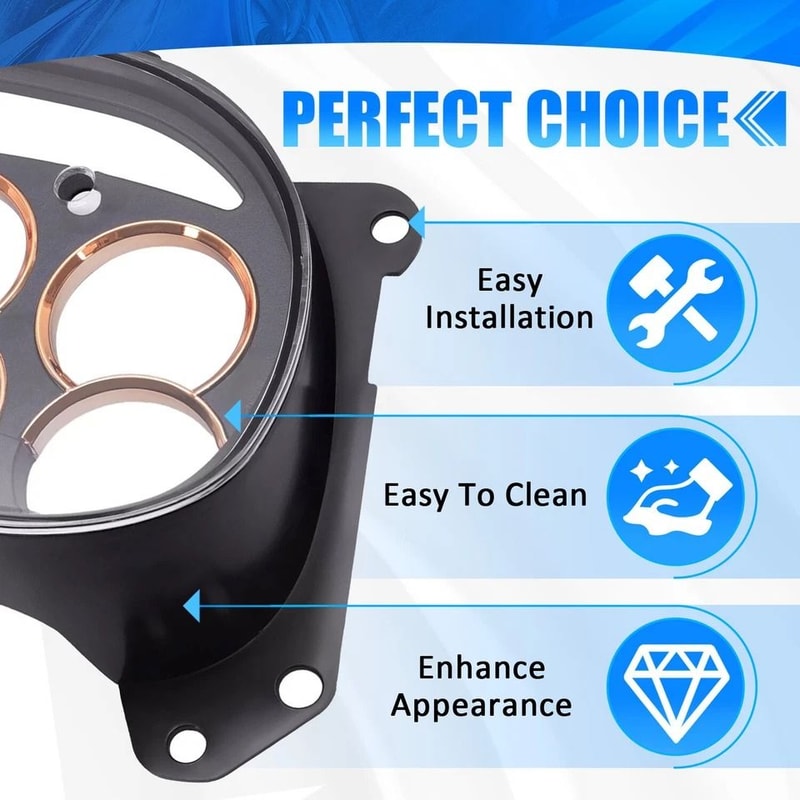 GM Gauge Cluster Lens Cover With Gold Trim Rings For Chevy Silverado And GMC Sierra Instrument Clus 2