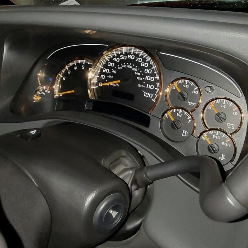GM Gauge Cluster Lens Cover With Gold Trim Rings For Chevy Silverado And GMC Sierra Instrument Clus 5