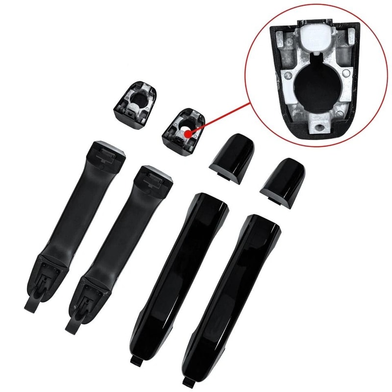 Gloss Black Door Handle Set For Chevy Silverado 2