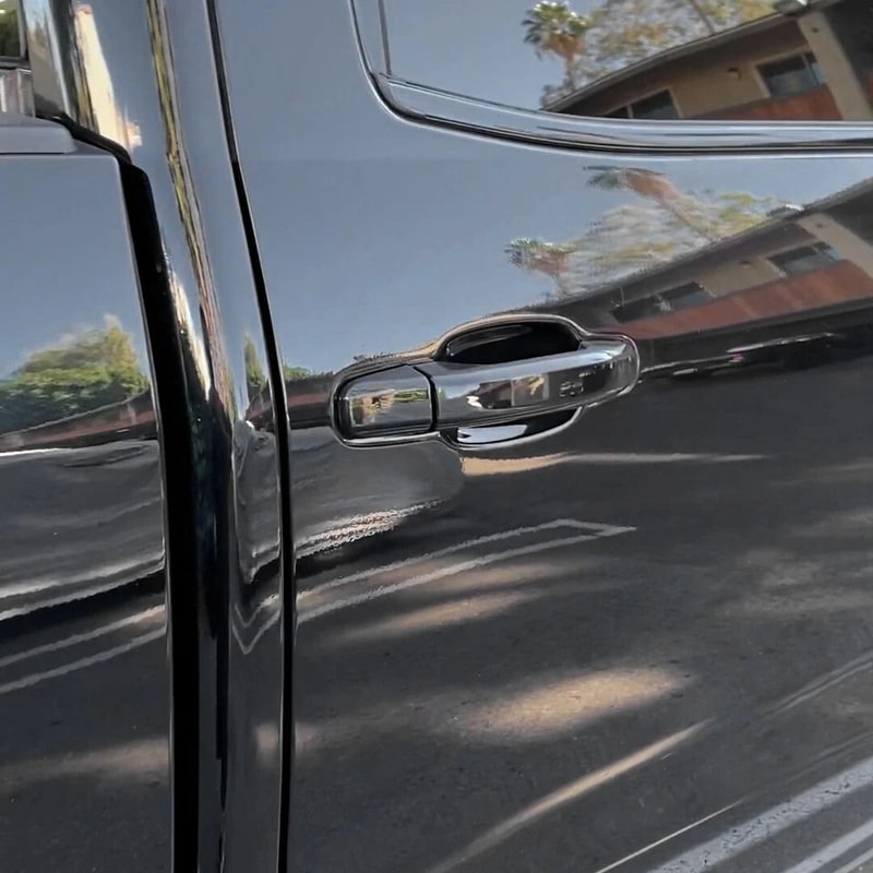 Gloss Black Door Handle Set For Chevy Silverado 5