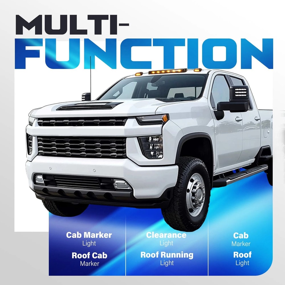 Chevy Silverado Amber LED Cab Roof Marker Lights 10