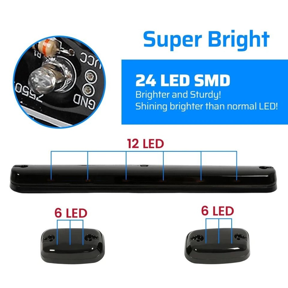 Chevy Silverado Amber LED Cab Roof Marker Lights 3