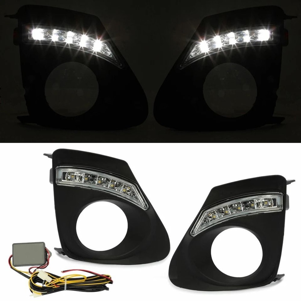 Toyota Corolla Fog Lights Kit With LED DRL Clear Lens Replacement 0