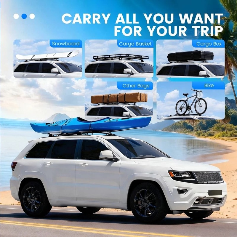 Jeep Grand Cherokee Roof Rack Cross Bars Heavy Duty Luggage Rack 3