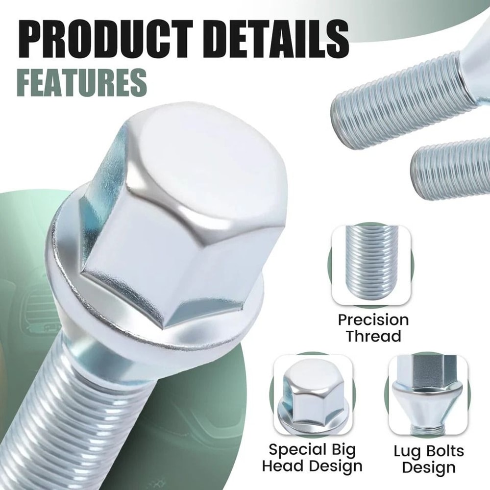 HeavyDuty Lug Stud Set Wheel Spacer Lug Studs For Jeep Renegade Ram ProMaster 2