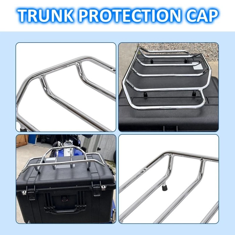 Chrome Tour Luggage Rack For Harley Road King Street Glide Heavy Duty Top Rack 3