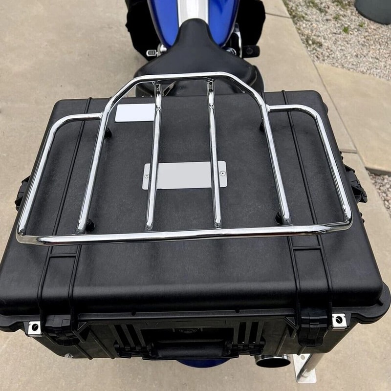 Chrome Tour Luggage Rack For Harley Road King Street Glide Heavy Duty Top Rack 5