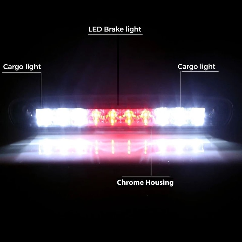 Chrome LED Third Brake Light For Chevy Silverado GMC Sierra Clear Lens High Mount Stop Lamp 1