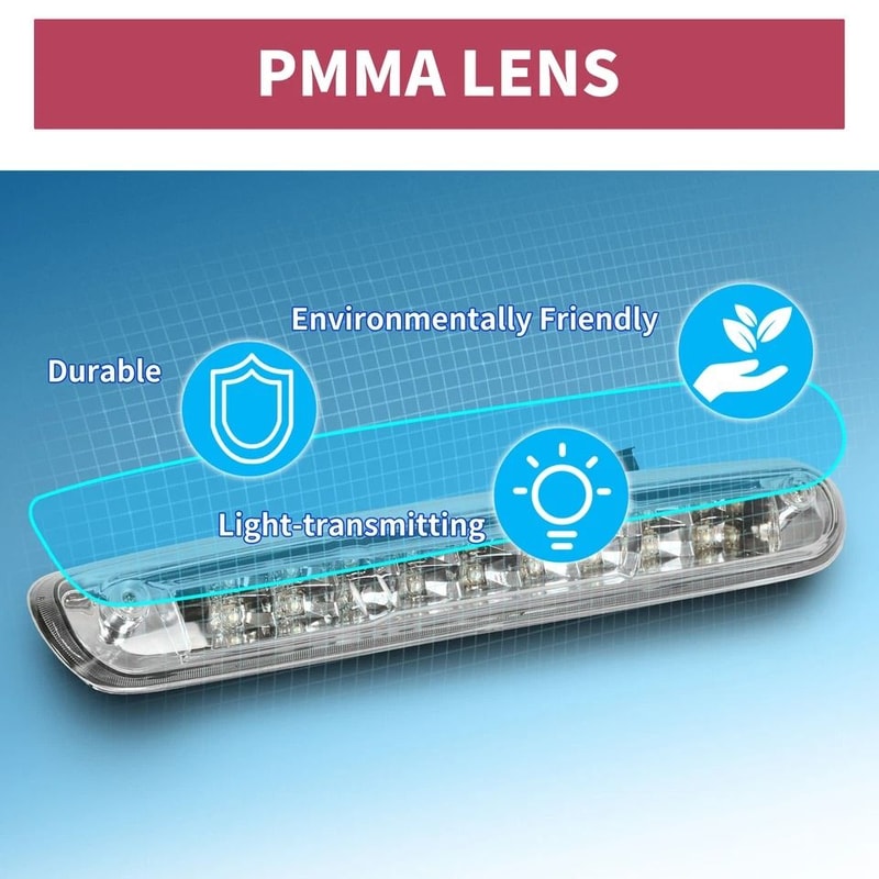 Chrome LED Third Brake Light For Chevy Silverado GMC Sierra Clear Lens High Mount Stop Lamp 2