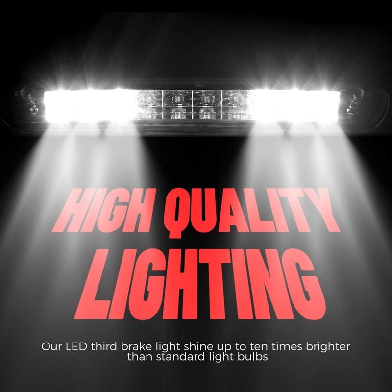 Chrome LED Third Brake Light For Chevy Silverado GMC Sierra Clear Lens High Mount Stop Lamp 3