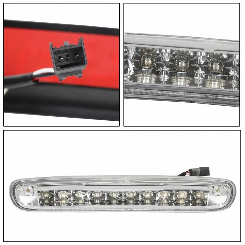 Chrome LED Third Brake Light For Chevy Silverado GMC Sierra Clear Lens High Mount Stop Lamp 4