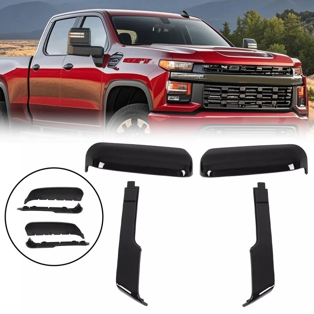 Chevy Silverado GMC Sierra Mirror Cover Caps Top Side Mirror Cover Caps For HD Trucks 2