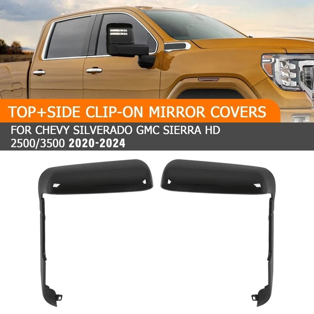 Chevy Silverado GMC Sierra Mirror Cover Caps Top Side Mirror Cover Caps For HD Trucks 8