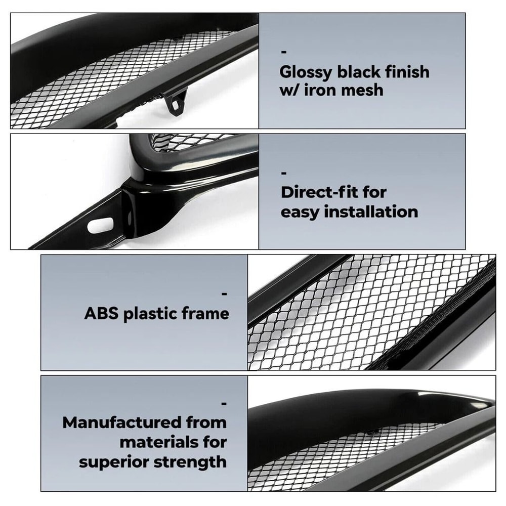 Glossy Black Metal Mesh Front Hood Grill For Toyota Corolla 3