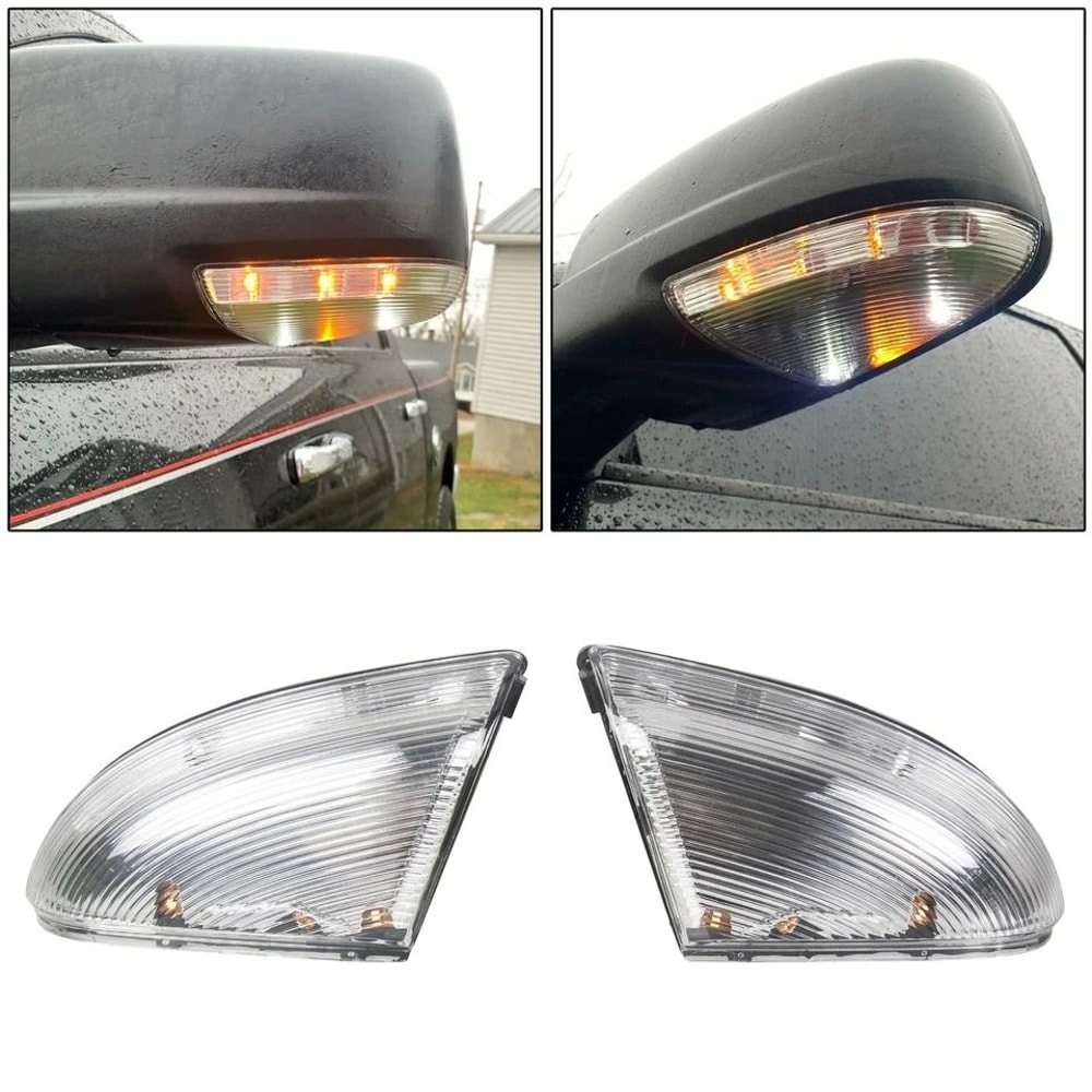 Mirror Turn Signal Puddle Lamps For Dodge Ram LED Indicator Lights Left Right 2
