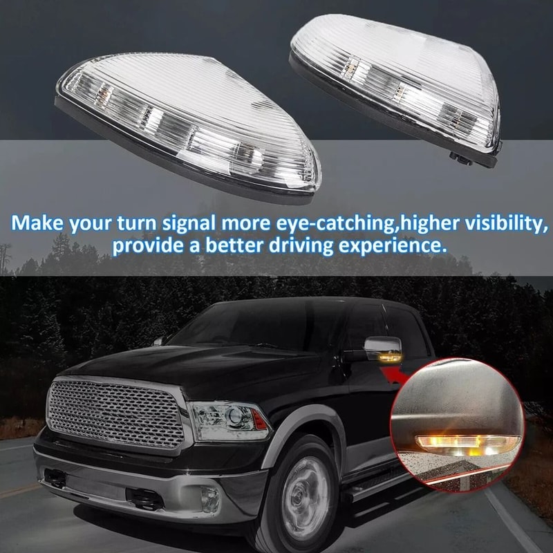 Mirror Turn Signal Puddle Lamps For Dodge Ram LED Indicator Lights Left Right 4