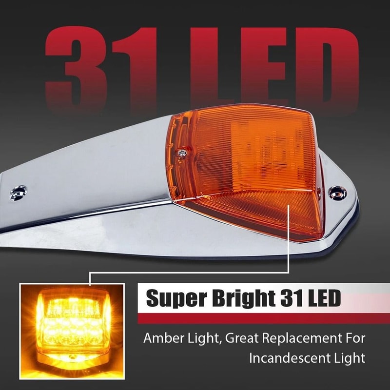 LED Roof Marker Lights For Peterbilt Kenworth Freightliner Trucks LEDs 12