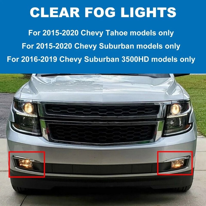 Chevy SuburbanTahoe Fog Lights Kit With Chrome Trim Switch Bulbs 4
