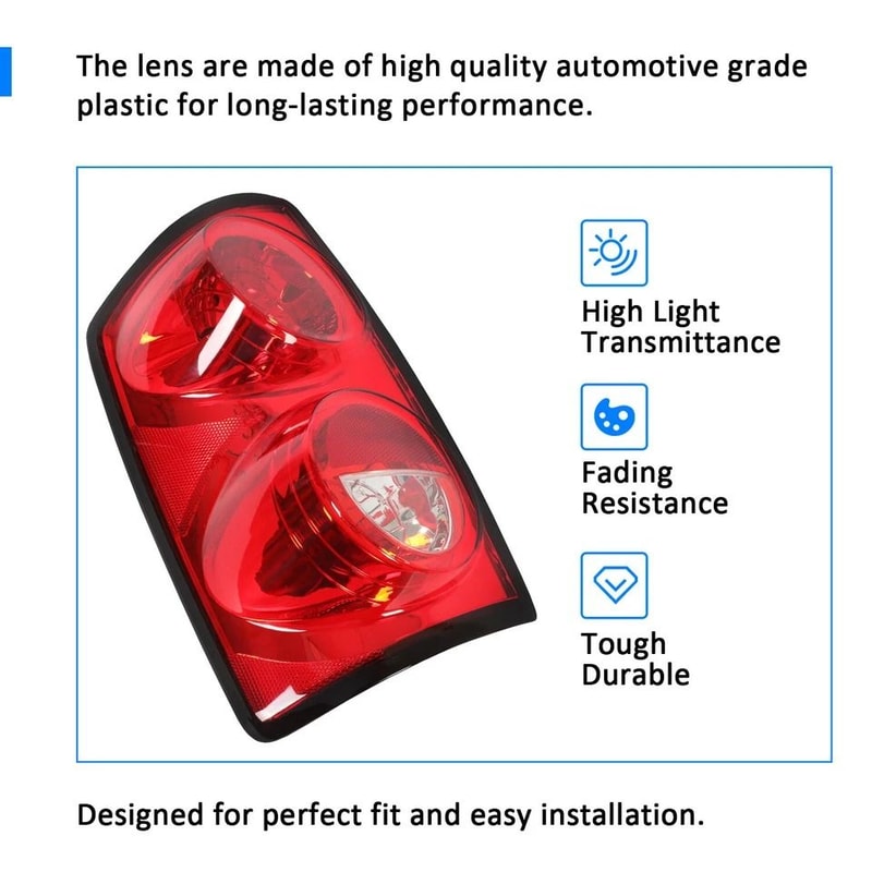 Rear Tail Light Left Side For Dodge Ram Replacement Driver Side Light Assembly 4