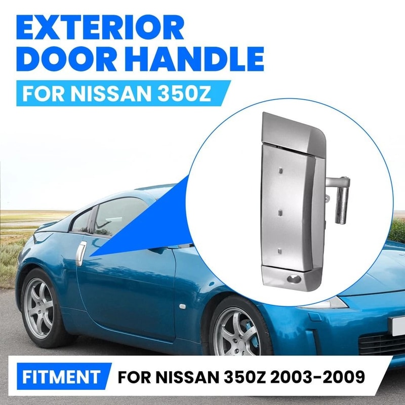 Silver Exterior Door Handle Pair For Nissan Driver Passenger Side 2