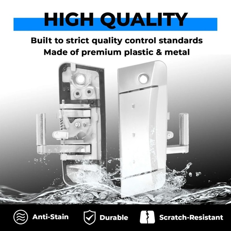 Silver Exterior Door Handle Pair For Nissan Driver Passenger Side 3