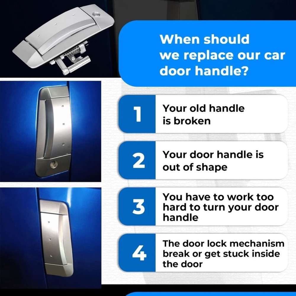 Silver Exterior Door Handle Pair For Nissan Driver Passenger Side 6