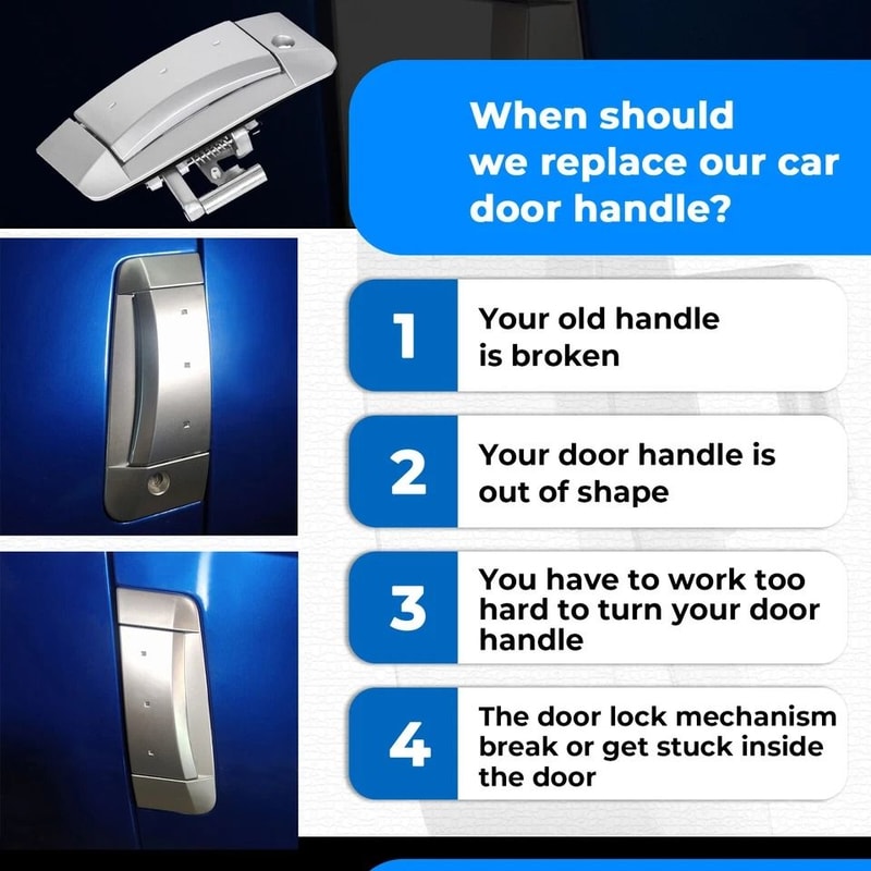 Silver Exterior Door Handle Pair For Nissan Driver Passenger Side 6