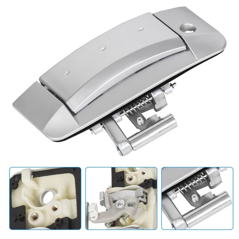 Silver Exterior Door Handle Pair For Nissan Driver Passenger Side 8