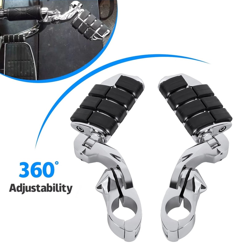 Premium Chrome Touring Highway Foot Pegs For Harley Road King Street Glide Crash Bar Foot Pegs 10
