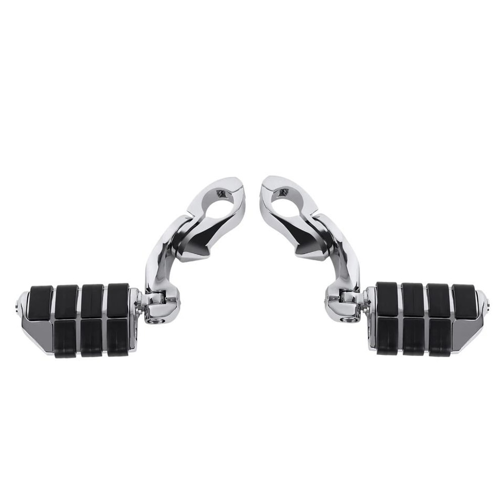 Premium Chrome Touring Highway Foot Pegs For Harley Road King Street Glide Crash Bar Foot Pegs 5