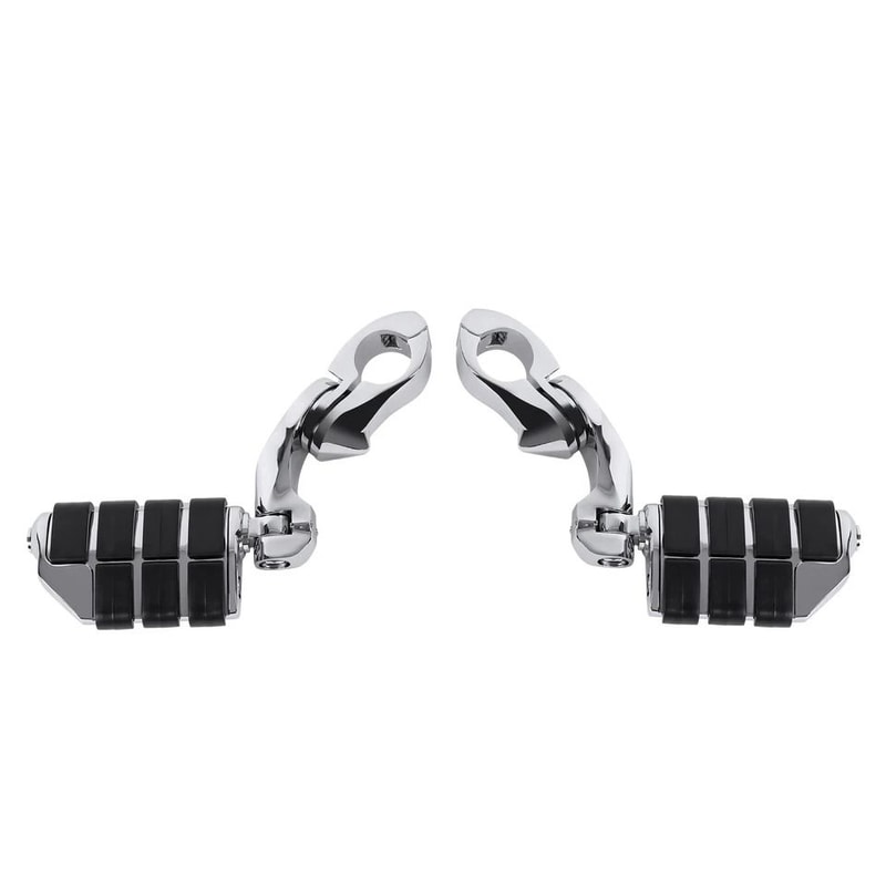 Premium Chrome Touring Highway Foot Pegs For Harley Road King Street Glide Crash Bar Foot Pegs 5