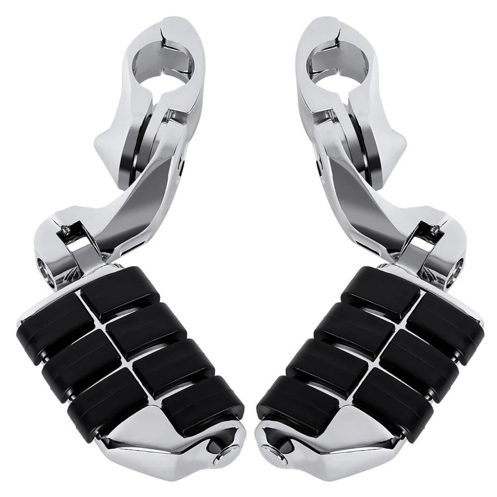 Premium Chrome Touring Highway Foot Pegs For Harley Road King Street Glide Crash Bar Foot Pegs 0