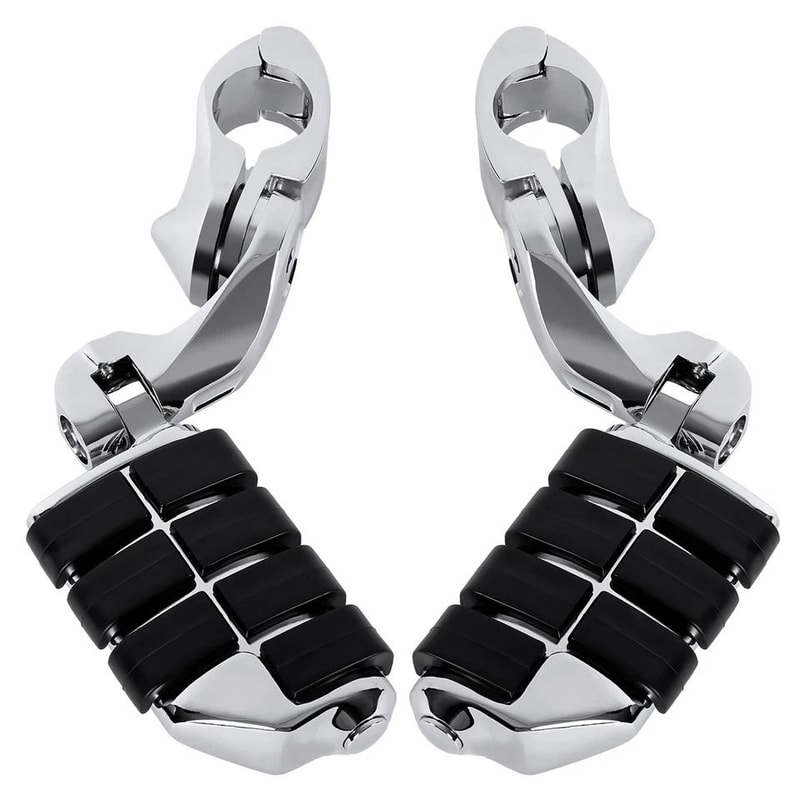 Premium Chrome Touring Highway Foot Pegs For Harley Road King Street Glide Crash Bar Foot Pegs 0