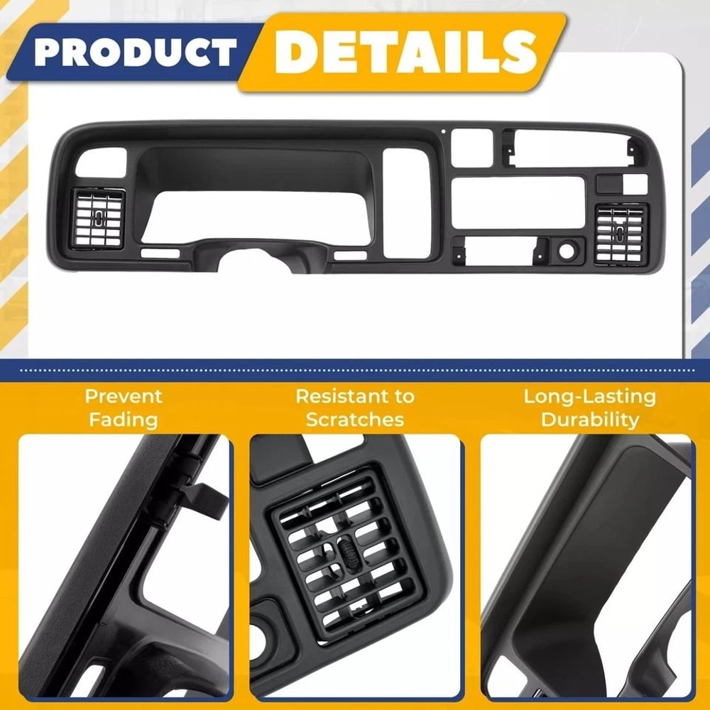 Premium Black Dodge Ram Dashboard Bezel W Vents Trucks 2