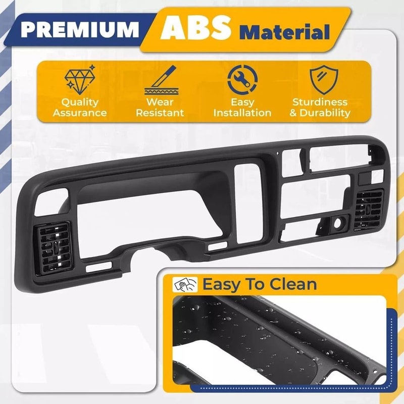 Premium Black Dodge Ram Dashboard Bezel W Vents Trucks 3