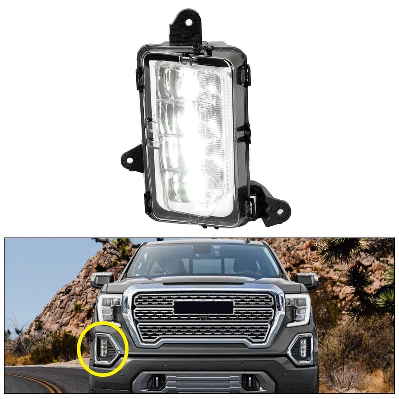 Premium LED Fog Light Replacement For GMC Sierra Right Passenger Side Fog Light 16