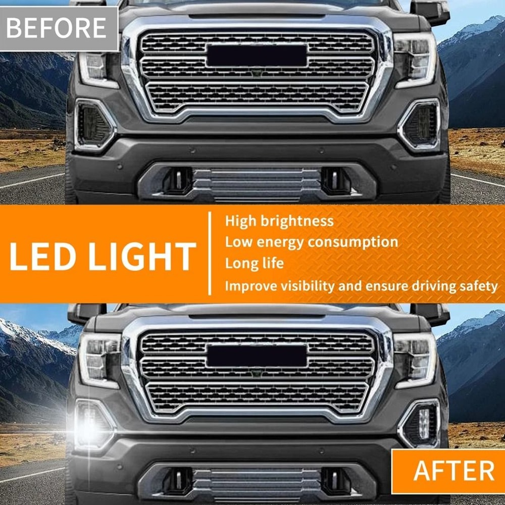 Premium LED Fog Light Replacement For GMC Sierra Right Passenger Side Fog Light 4