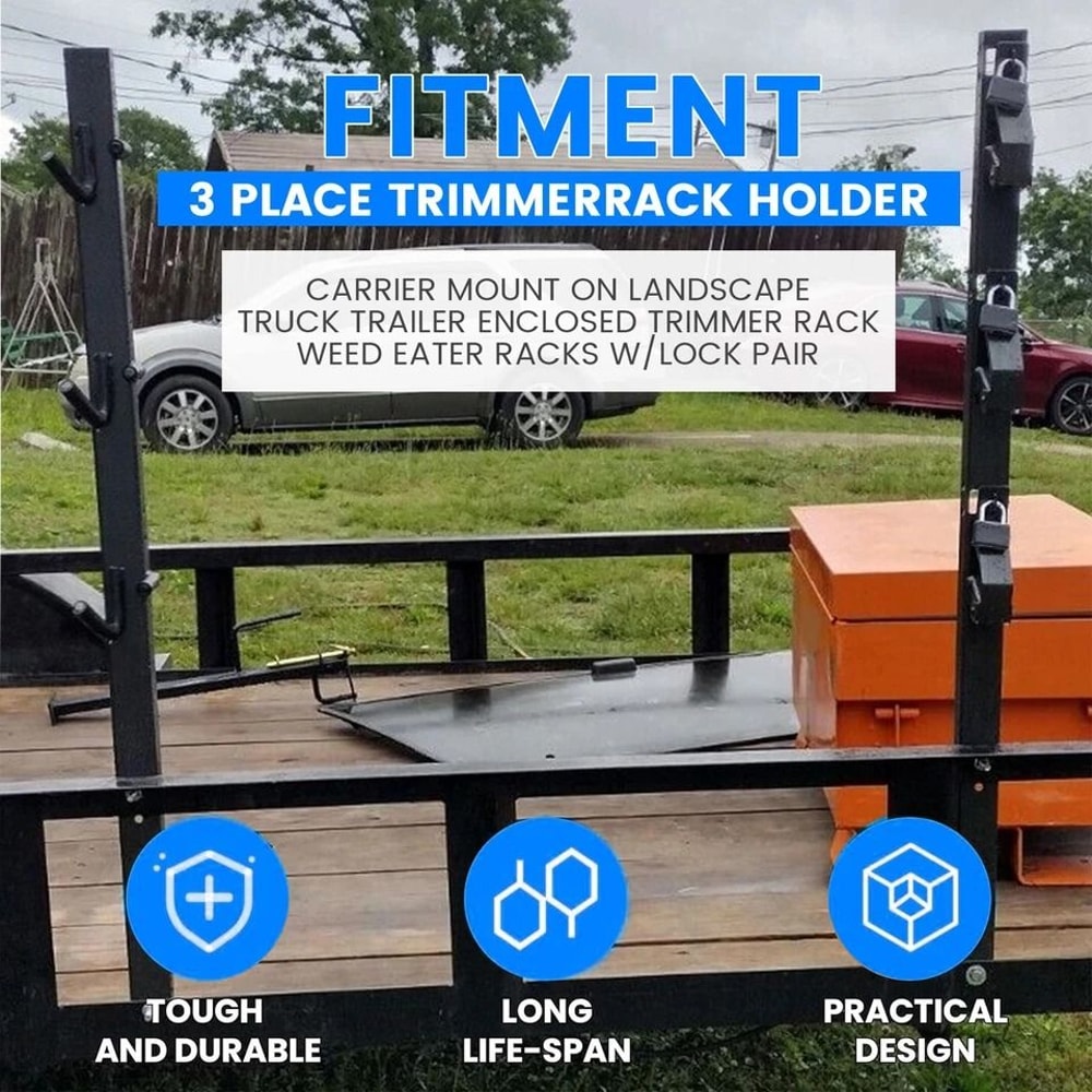 Trimmer Rack With Lock Weed Eater Carrier For Truck And Trailer 3