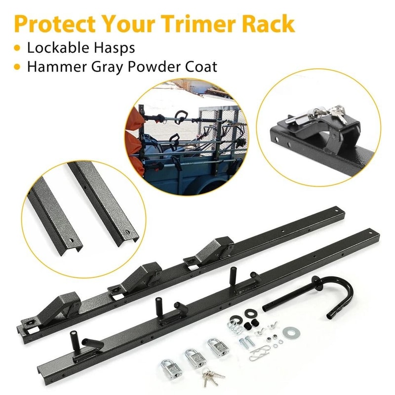 Trimmer Rack With Lock Weed Eater Carrier For Truck And Trailer 7